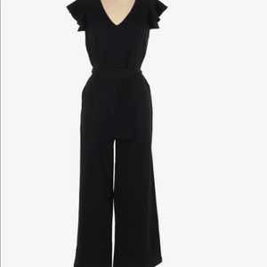 Tahari- Black solid jumpsuit